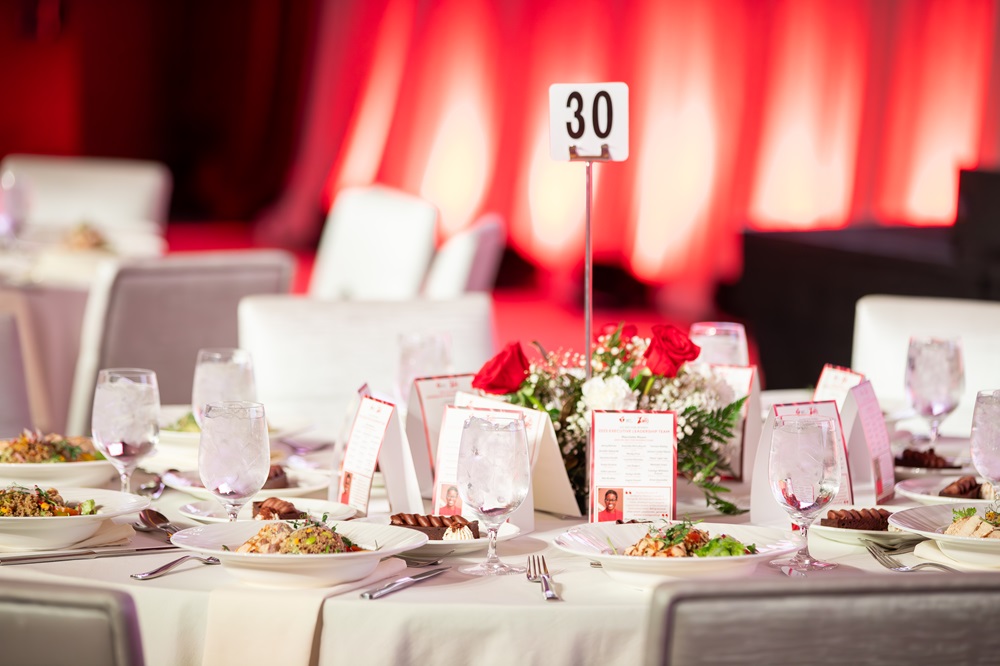 Fully Set Table with number 30 in holder.